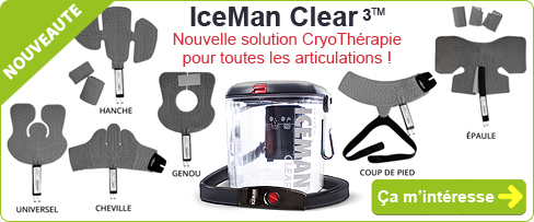 NOUVEAUTE : solutions Cryothérapie pour toutes les articluation IceMan Clear 3 DONJOY DJO